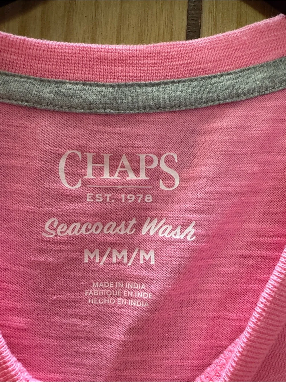 Chaps Pink Short Sleeve Pocket Tee